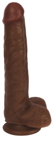 THINZ SLIM DONG 8IN W/ BALLS CHOCOLATE
