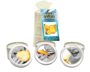 BAG CANDLE TROPICAL TRIO MANGO MARGARITA/ BANANA DAIQUIRI/ PINEAPPLE BREEZE 2 OZ