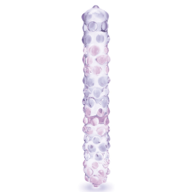 GLAS 9 PURPLE ROSE NUBBY DILDO "
