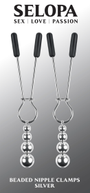 SELOPA BEADED NIPPLE CLAMPS SILVER