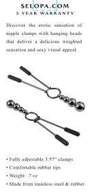 SELOPA BEADED NIPPLE CLAMPS BLACK CHROME