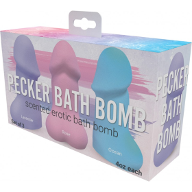 PECKER BATH BOMB 3PK SCENTED LAVENDER ROSE & OCEAN