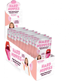 HARD NIPPIES NIPPLE SHAPED CANDY 12 PC DISPLAY STRAWBERRY