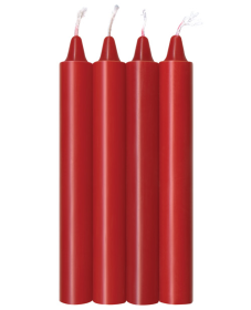 THE 9'S MAKE ME MELT SENSUAL WARM-DRIP CANDLES 4PK RED