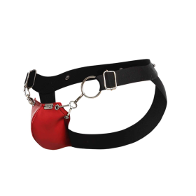 (WD)MALE BASICS DNGEON SNAP JOCKSTRAP RED O/S