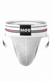 MOB FETISH JOCKSTRAP WHITE MEDIUM 3IN WAISTBAND