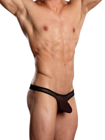 EURO MALE MESH THONG BLACK L/XL