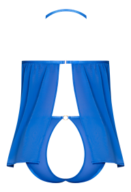 SASSY CUPLESS BABYDOLL & PANTY SET COBALT 2XL