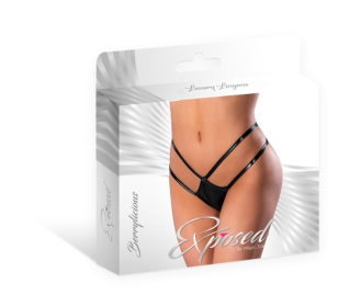 LIQUID ONYX CROTCHLESS PANTY BLACK S/M
