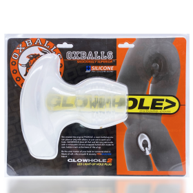 GLOWHOLE-1 BUTTPLUG W/ LED INSERT SMALL CLEAR FROST (NET)