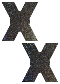 PASTEASE X BLACK GLITTER NIPPLE PASTIES