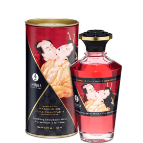 WARMING MASSAGE OIL SPARKLING STRAWBERRY WINE 3.5 OZ