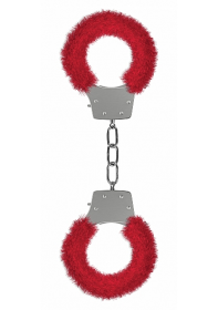 PLEASURE HANDCUFFS FURRY RED