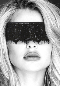 B&W LACE MASK WITH ELASTIC STRAP