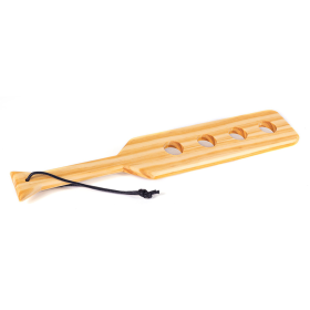 WOOD PADDLE 38CM W/ 4 HOLES HEARTS