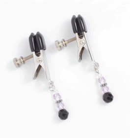 BROAD TIP CLAMP W/PURPLE BEADS