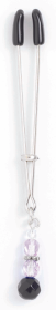 TWEEZER CLIT CLAMP W/PURPLE BEADS