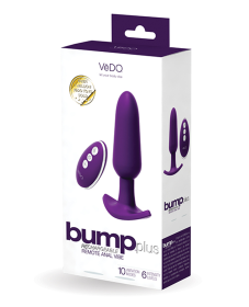 VEDO BUMP PLUS RECHARGEABLE REMOTE CONTROL ANAL VIBE DEEP PURPLE