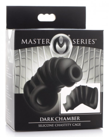 MASTER SERIES DARK CHAMBER SILICONE CHASTITY CAGE