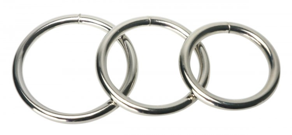 MASTER SERIES TRINE STEEL COCK RING SET