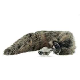 Classic Short - Small Bulb Faux Fur Tail Plug - 9 Styles (Color: Grey Wolf)