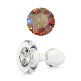 Classic Small Bulb - Short Stem Plug with Crystal Base (Color: Aurora Borealis)
