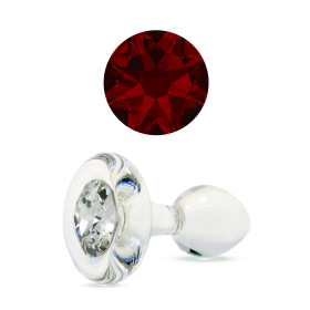 Classic Small Bulb - Short Stem Plug with Crystal Base (Color: Red Magma)
