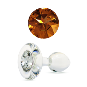 Classic Small Bulb - Short Stem Plug with Crystal Base (Color: Gold)