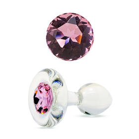 Classic Small Bulb - Short Stem Plug with Crystal Base (Color: Pink)