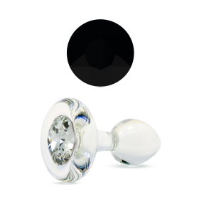 Classic Small Bulb - Short Stem Plug with Crystal Base (Color: Black)