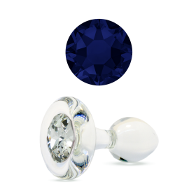 Classic Small Bulb - Short Stem Plug with Crystal Base (Color: Indigo)