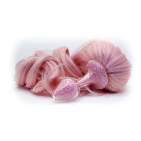 Sparkle Ponytail Plug - 4 Styles (Color: Pink)
