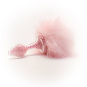 Sparkle Bunny Tail Plug - 3 Colors (Color: Pink)