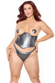 Gunmetal Glam Waist Cincher (Color: Gray, size: OS)